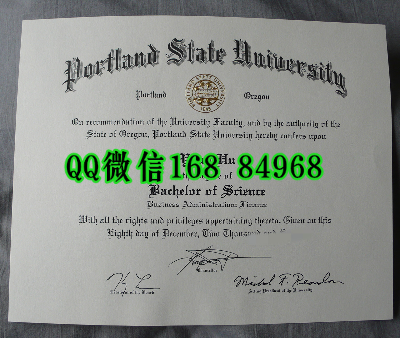 美国波特兰州立大学portland state university毕业证样式，美国大学毕业证样式