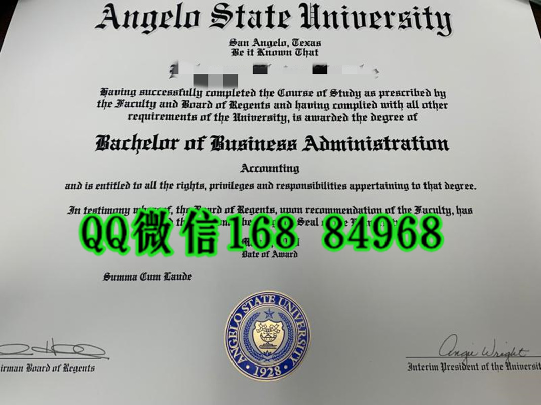 美国安杰洛州立大学Angelo State University毕业证样本，Angelo State University diploma