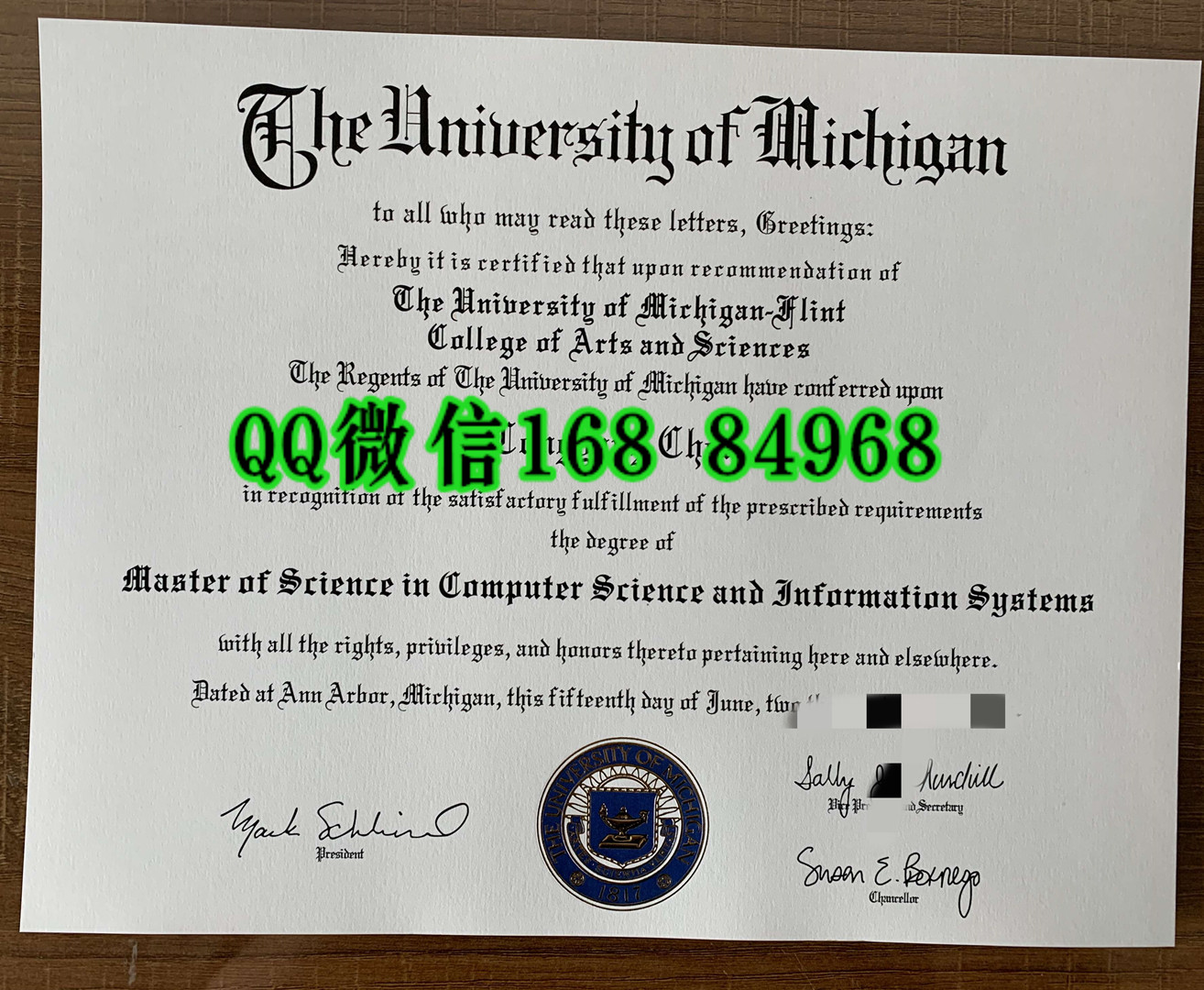 办理美国密歇根大学毕业证成绩单，University of Michigan diploma certificate