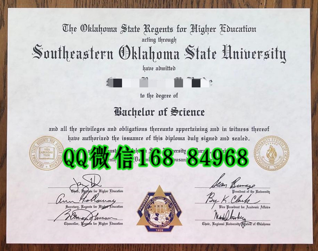 美国东南俄克拉荷马州立大学毕业证样本，Southeastern Oklahoma State University diploma certificate