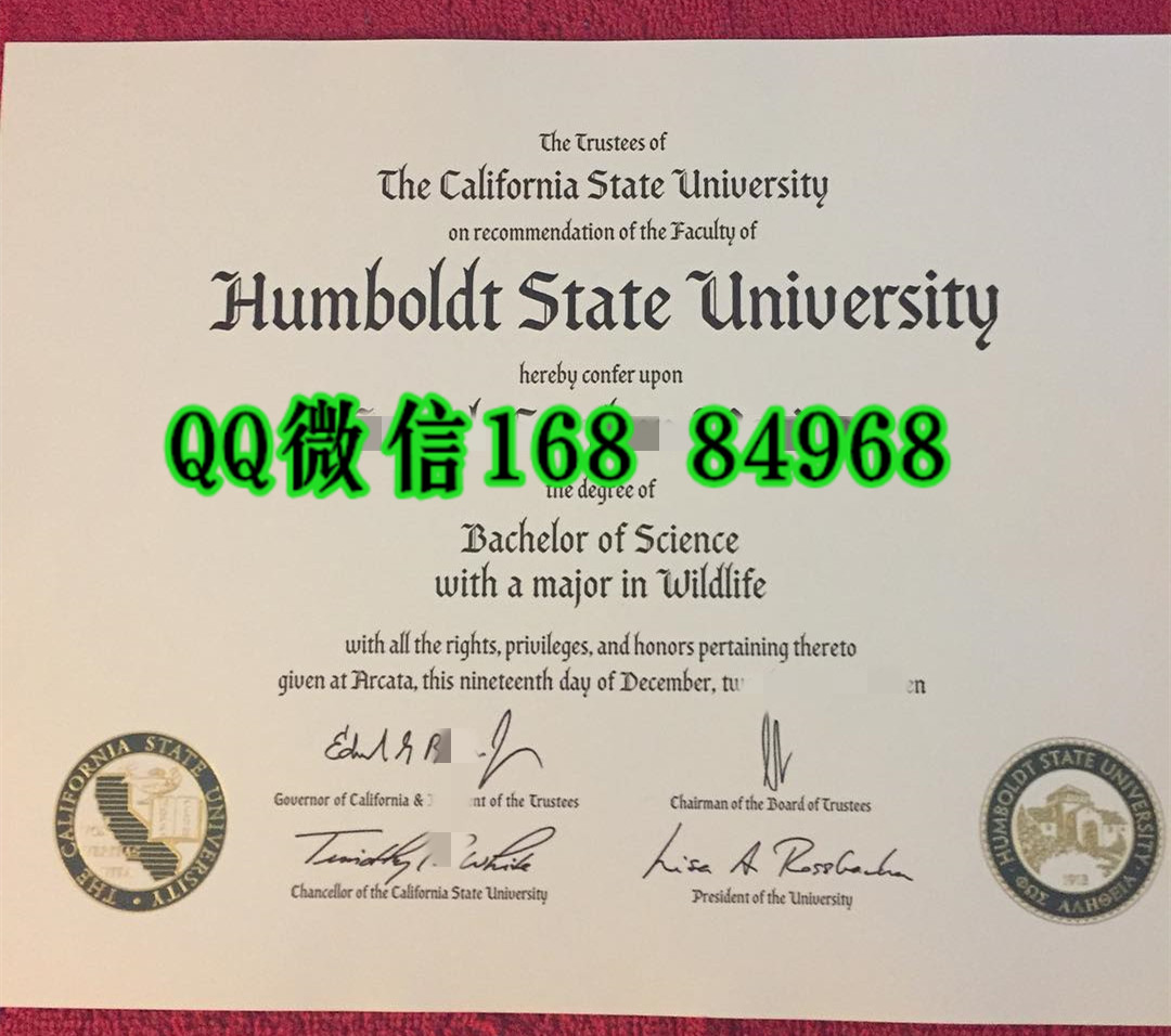 加州州立大学分校洪堡州立大学毕业证样式，Humboldt State University diploma certificate