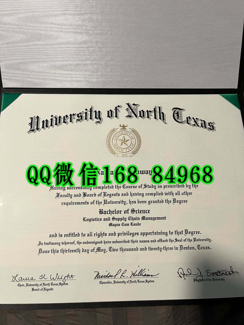 美国北德克萨斯大学毕业证，university of north texas diploma，美国UNT大学学位样式