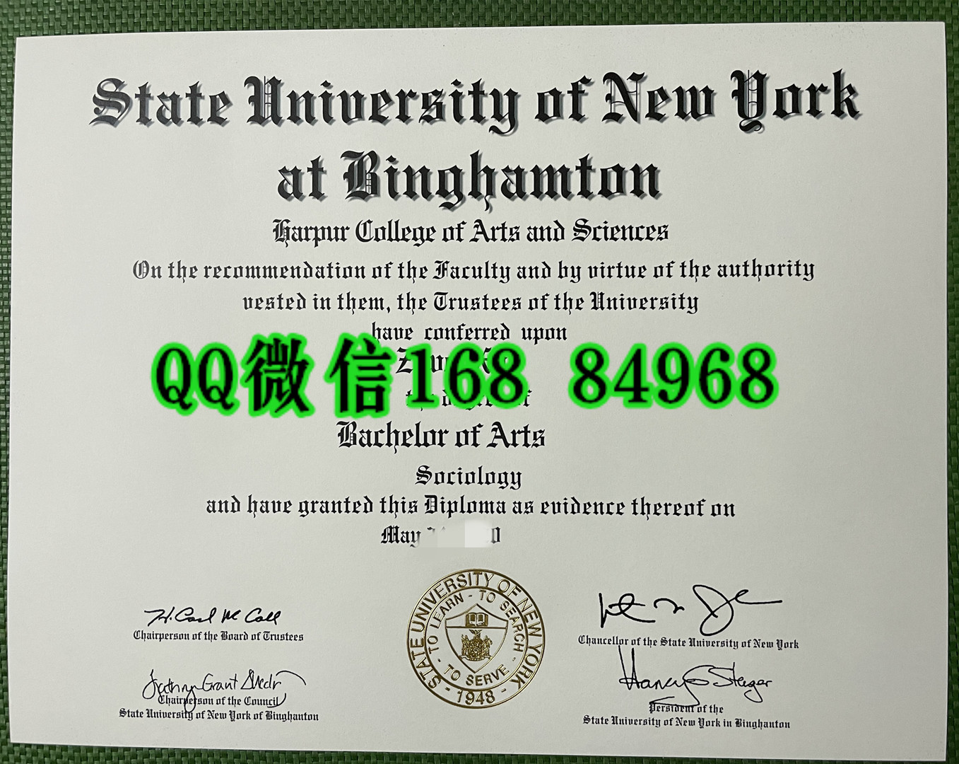 state university of new York graduation certificate degree,美国纽约州立大学宾汉姆顿分校毕业证书