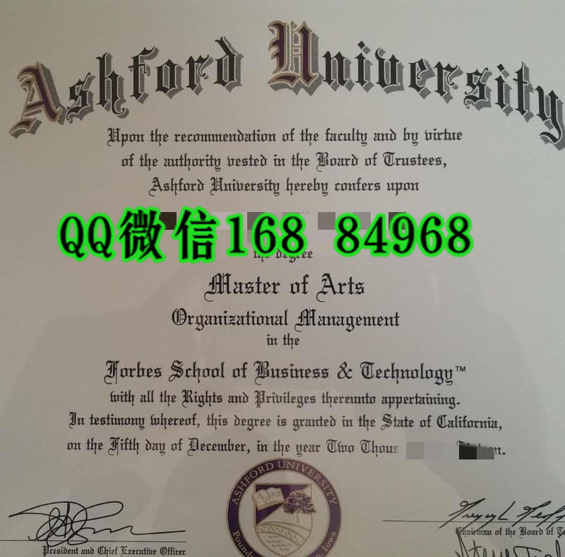 美国阿斯福德大学Ashford University硕士学位毕业证，Ashford University diploma