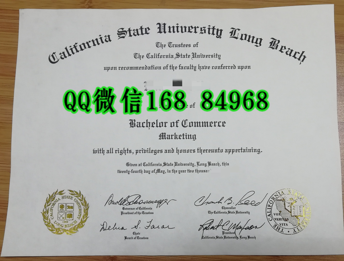 美国CSULB大学学位，加州州立大学长滩分校毕业证，California State University, Long Beach diploma certif