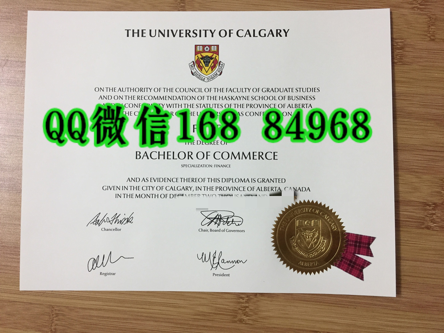 分享加拿大卡尔加里大学University of Calgary毕业证样本，加拿大文凭服务
