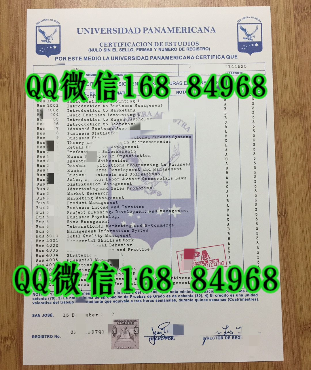 墨西哥泛美大学成绩单印刷，universidad panamericana transcript