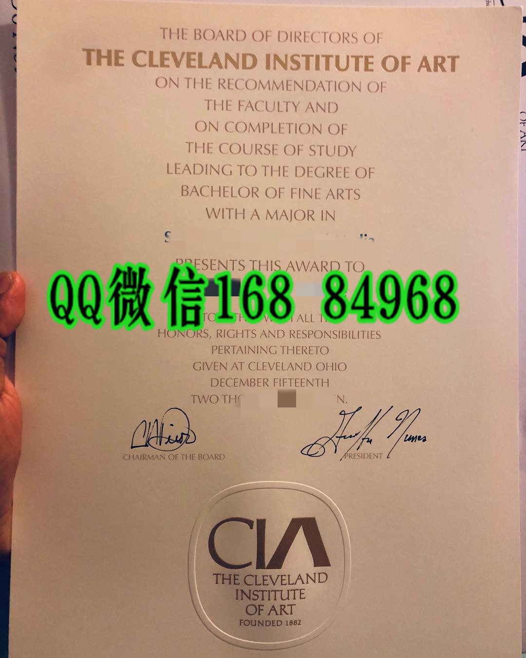 艺术学校之美国克利夫兰艺术学院毕业证，Cleveland Institute of Art diploma degree