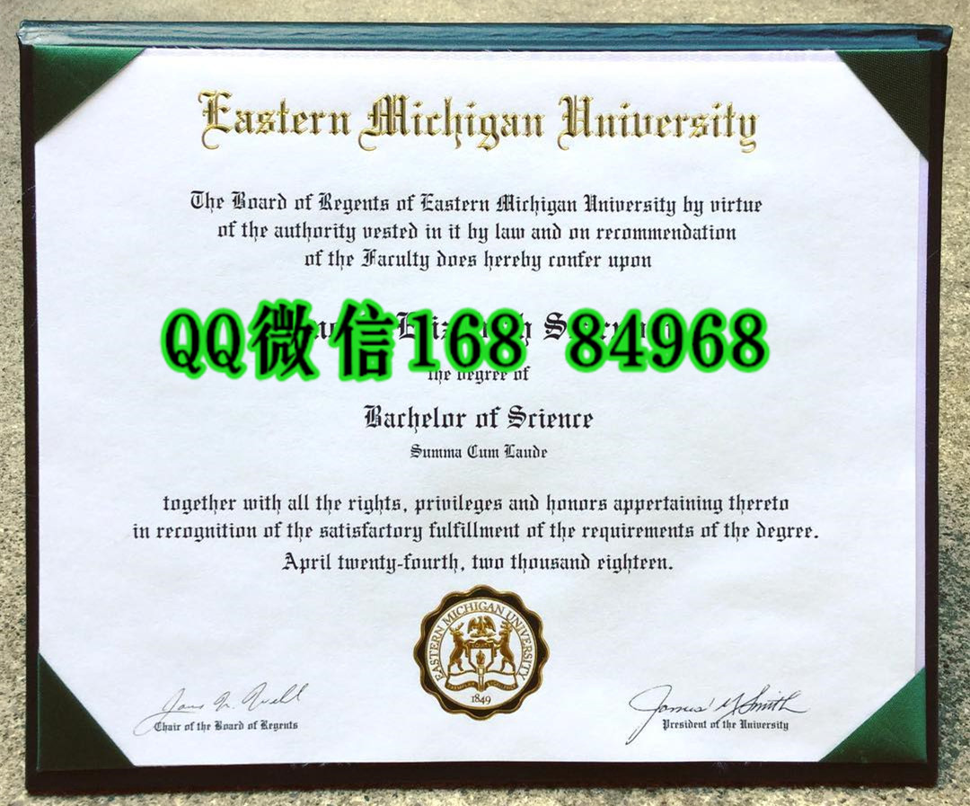 2018年美国东密歇根大学毕业证样本，Eastern Michigan University diploma certificate