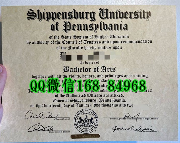 宾州西盆斯贝格大学毕业证书，Shippensburg University of Pennsylvania diploma