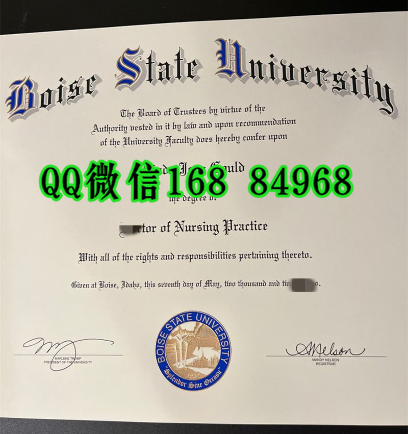 美国博伊西州立大学毕业证，Boise State University diploma certificate，美国城州立大学学位证样式