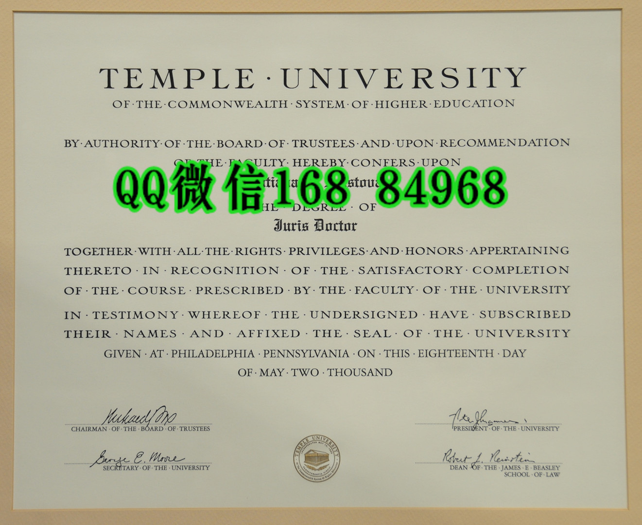 美国天普大学毕业证Temple University Diploma