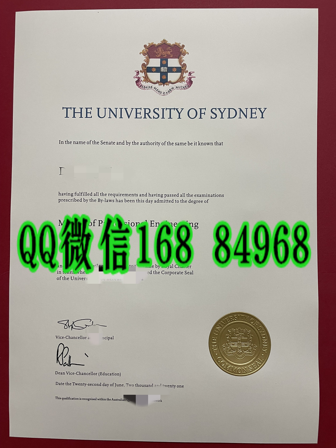 悉尼大学本科学士学位毕业证，University of Sydney bachelor degree