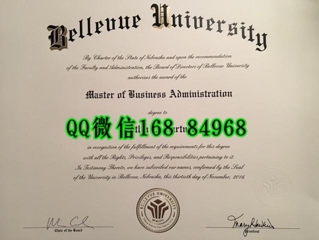 美国贝佛大学毕业证样式，Bellevue University diploma