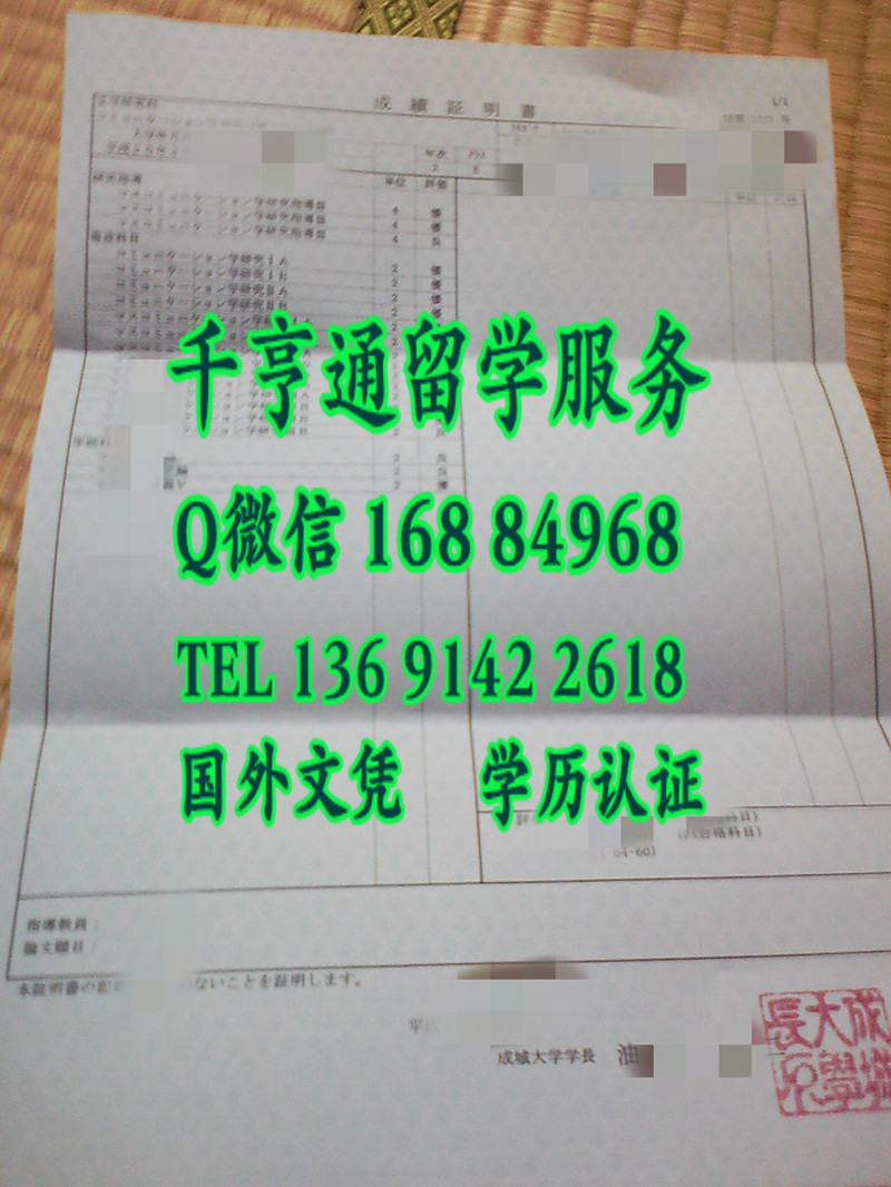 日本成城大学成绩单，Seijou University  transcript