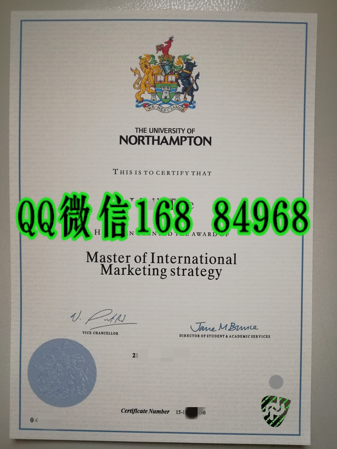 精致印刷|-英国北安普顿大学The University of Northampton diploma毕业证定制服务，