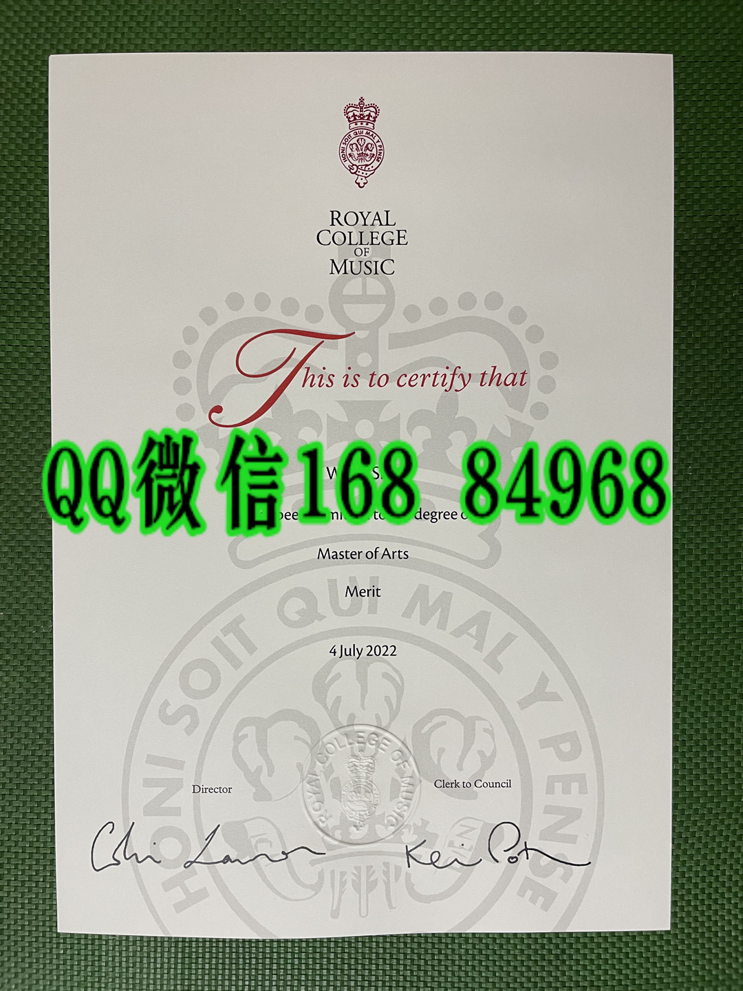 英国皇家音乐学院毕业证学位工艺展示，Royal College of Music diploma degree