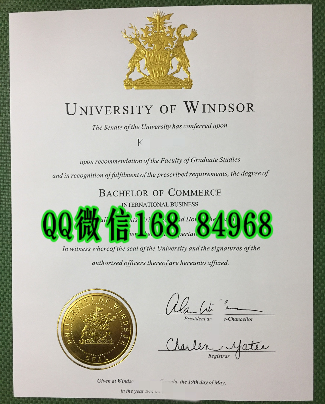 加拿大温莎大学Windsor毕业证成绩单留才认证，University of Windsor diploma