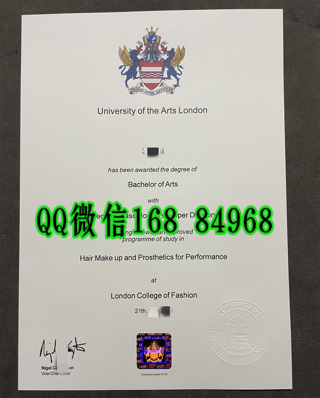2016年伦敦艺术大学毕业证成绩单留才认证，University of the Arts London degree