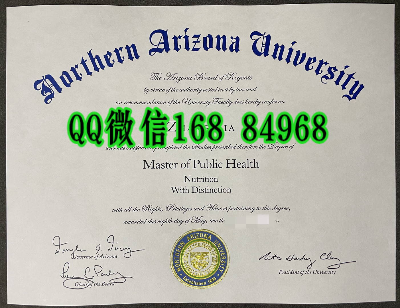 美国北亚利桑那大学毕业证学历留才认证，Northern Arizona University diploma certificate