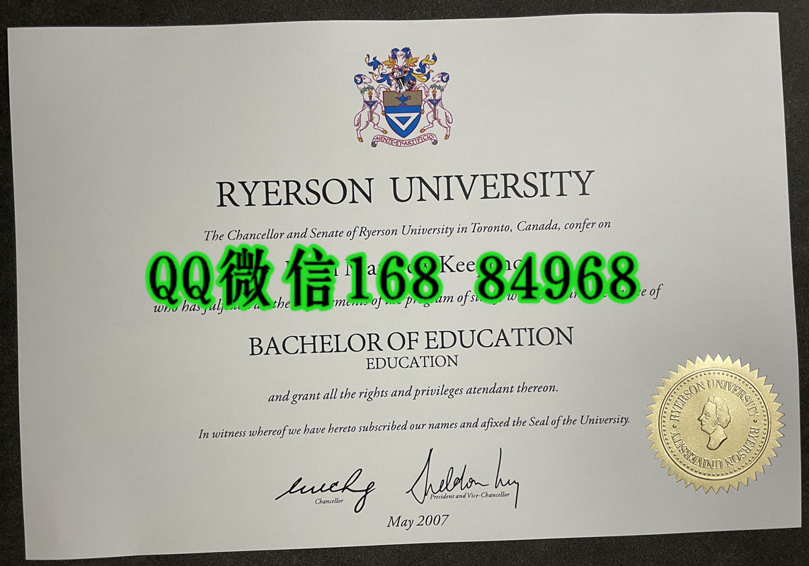2007年加拿大瑞尔森大学毕业证文凭，Ryerson University diploma