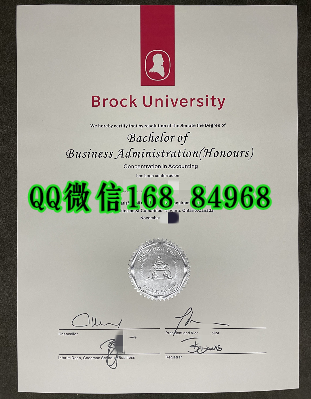 加拿大布鲁克大学毕业证成绩单留才认证，Brock University diploma certificate