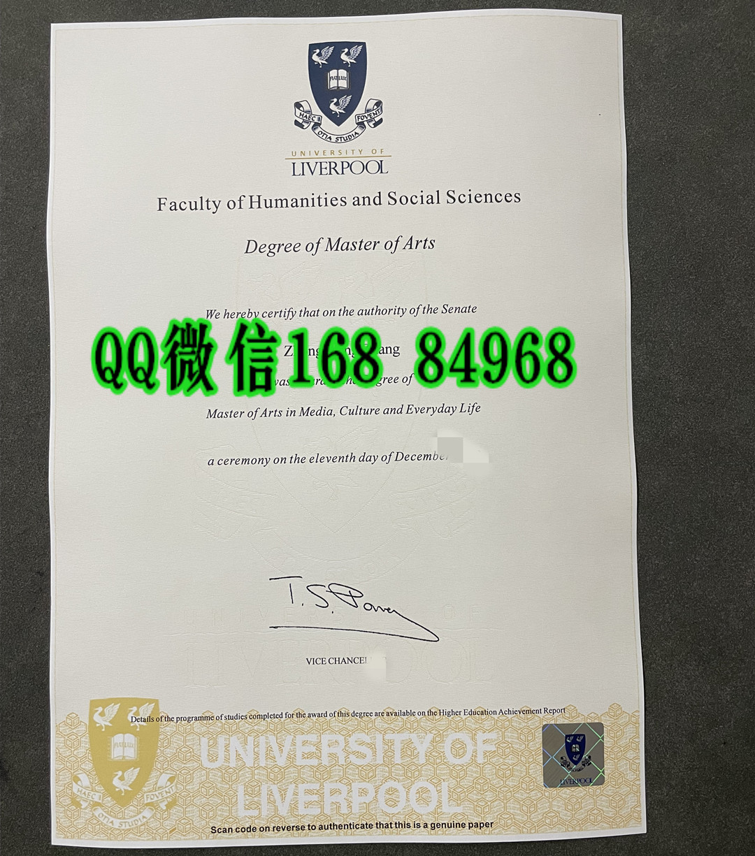 新版本：英国利物浦大学毕业证学位证，University of Liverpool diploma degree
