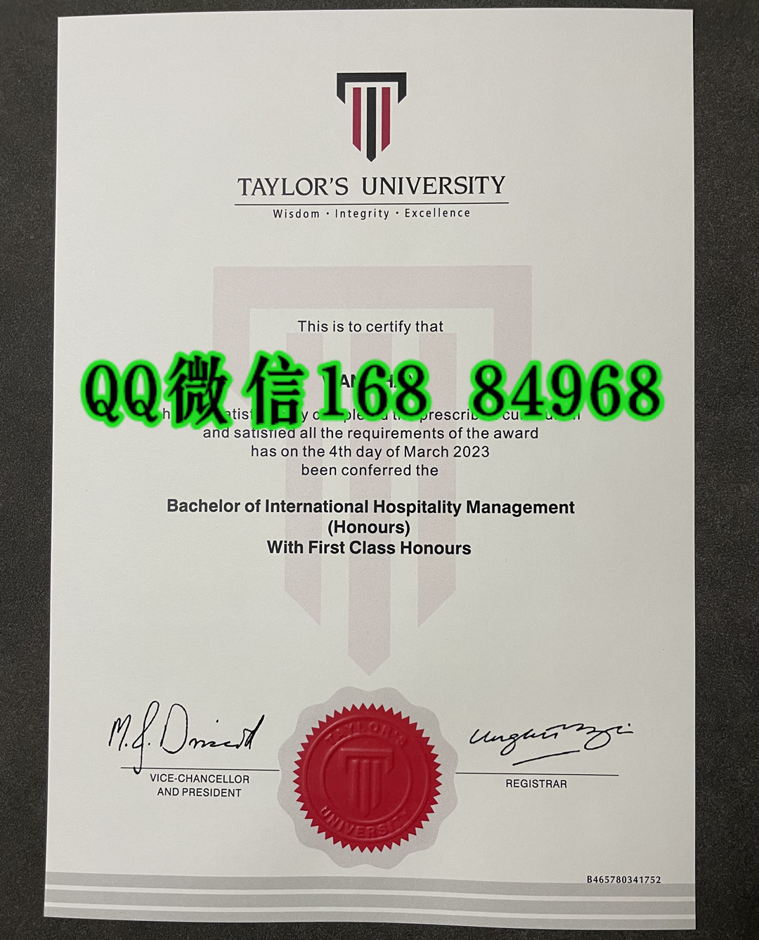 马来西亚泰莱大学毕业证学位证，Taylor's University diploma certificate