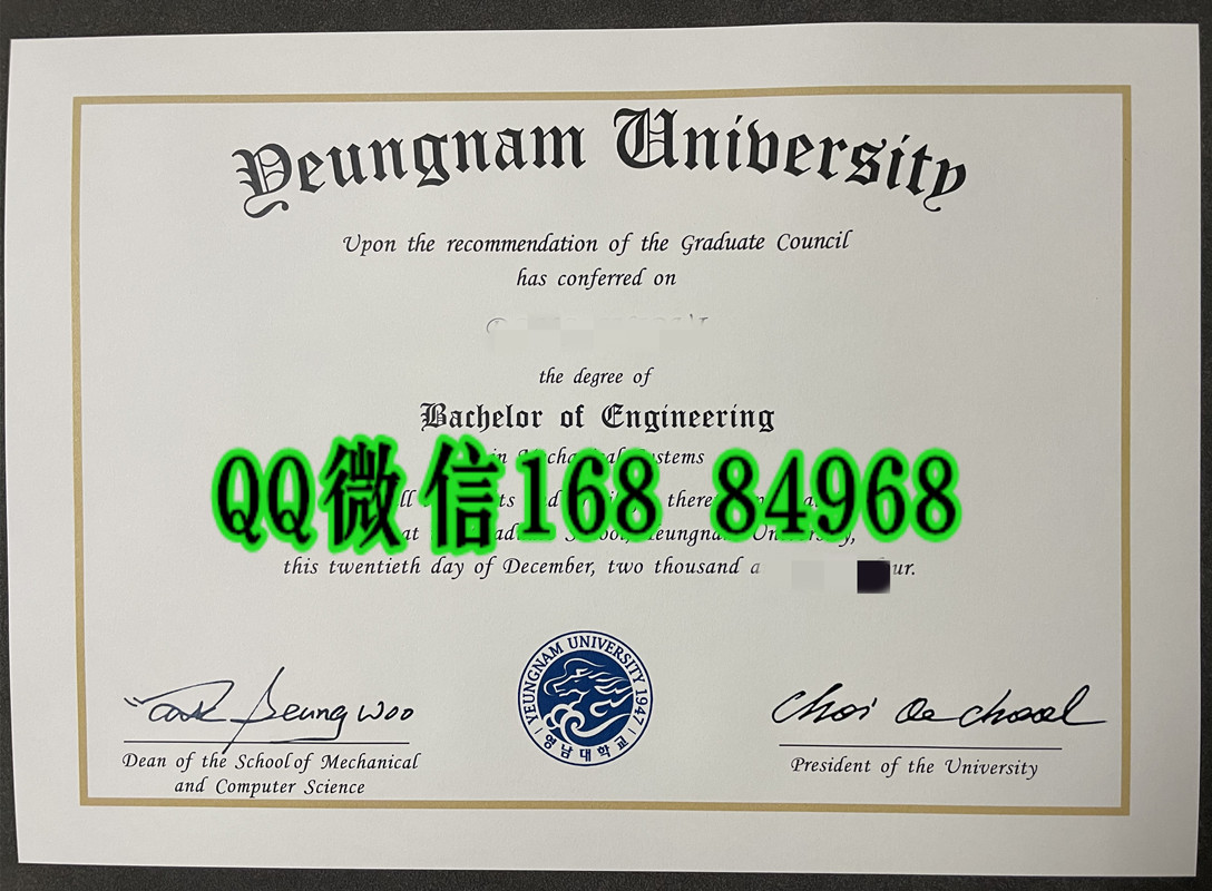 韩国岭南大学毕业证，韩国岭南大学学位证英文版，Yeungnam University diploma degree