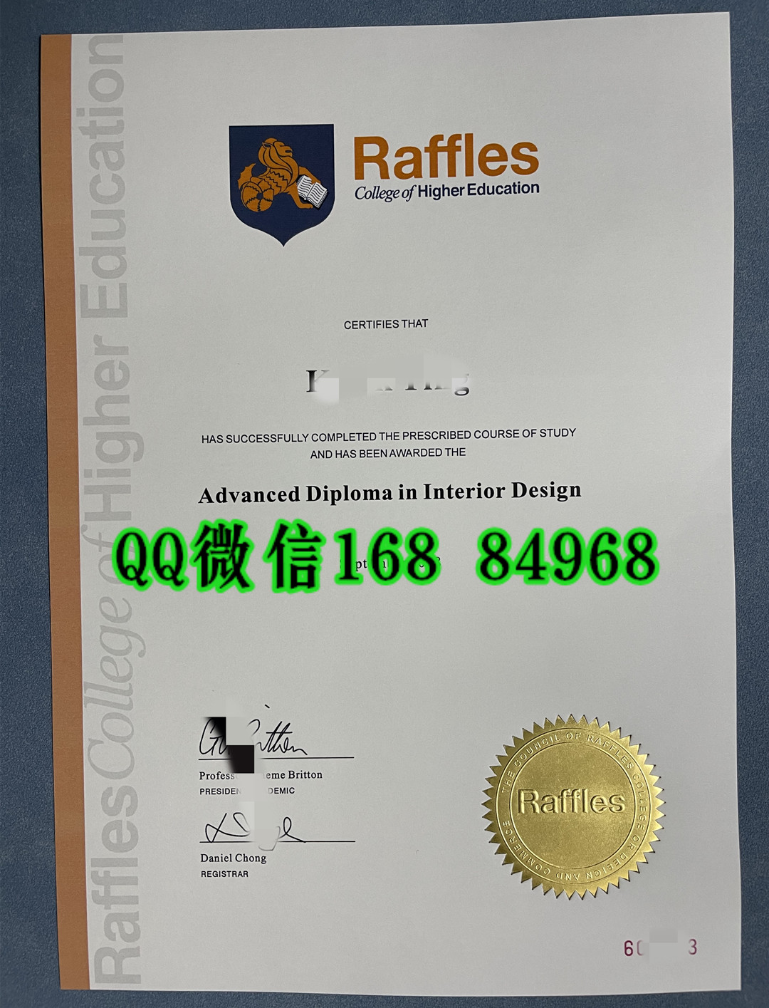 新加坡莱佛士设计学院毕业证，Raffles Design Institute Singapore diploma