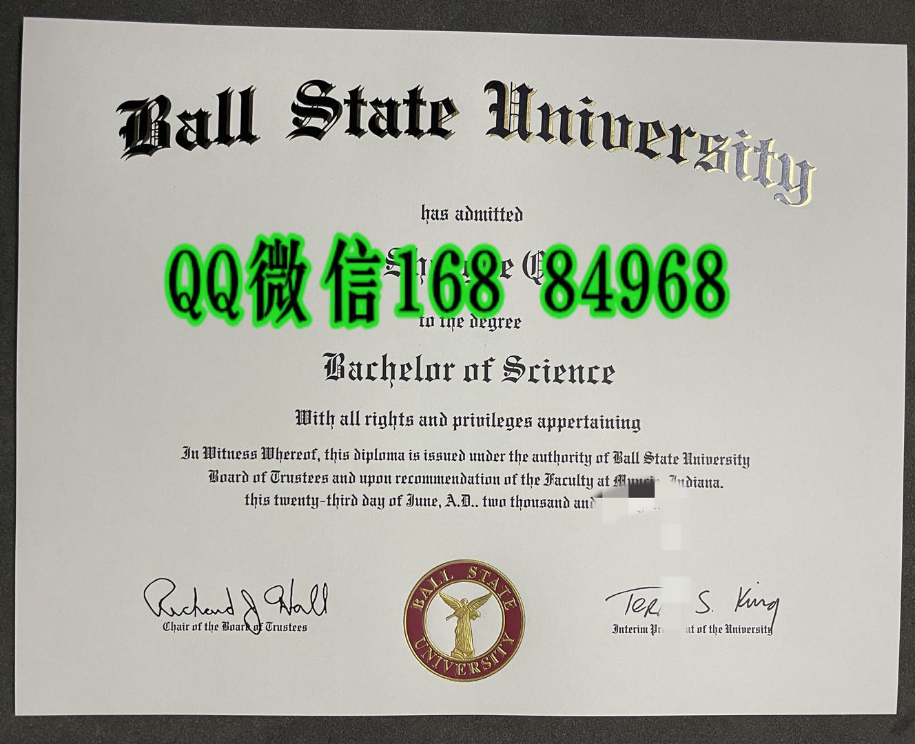 美国鲍尔州立大学ball state university毕业证，ball state university diploma certificate