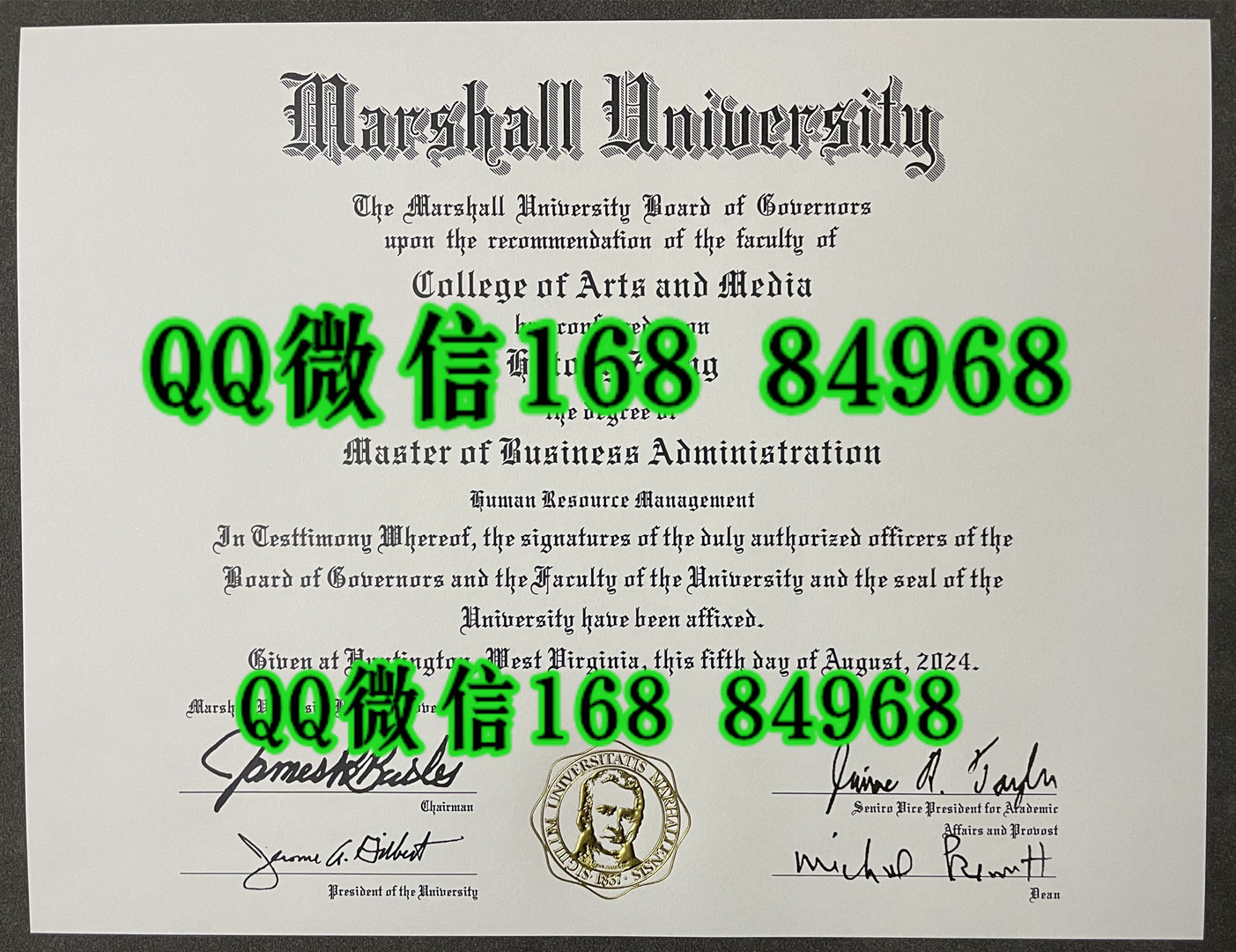 美国马歇尔大学毕业证成绩单留才认证，Marshall University diploma degree