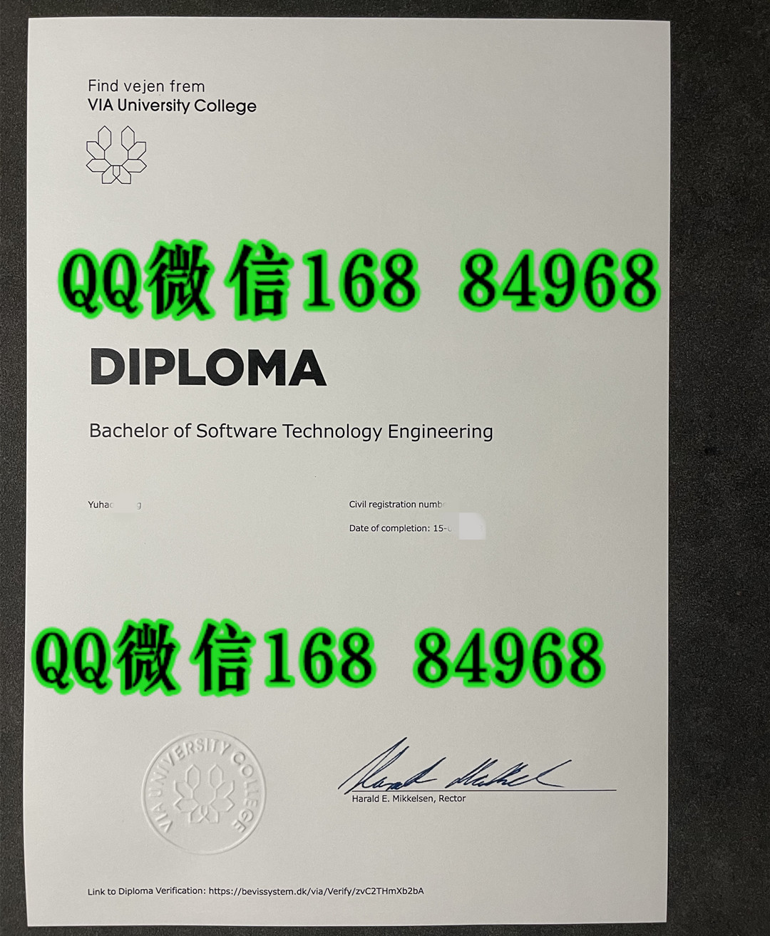 丹麦VIA大学学院毕业证学位证，VIA University College diploma degree