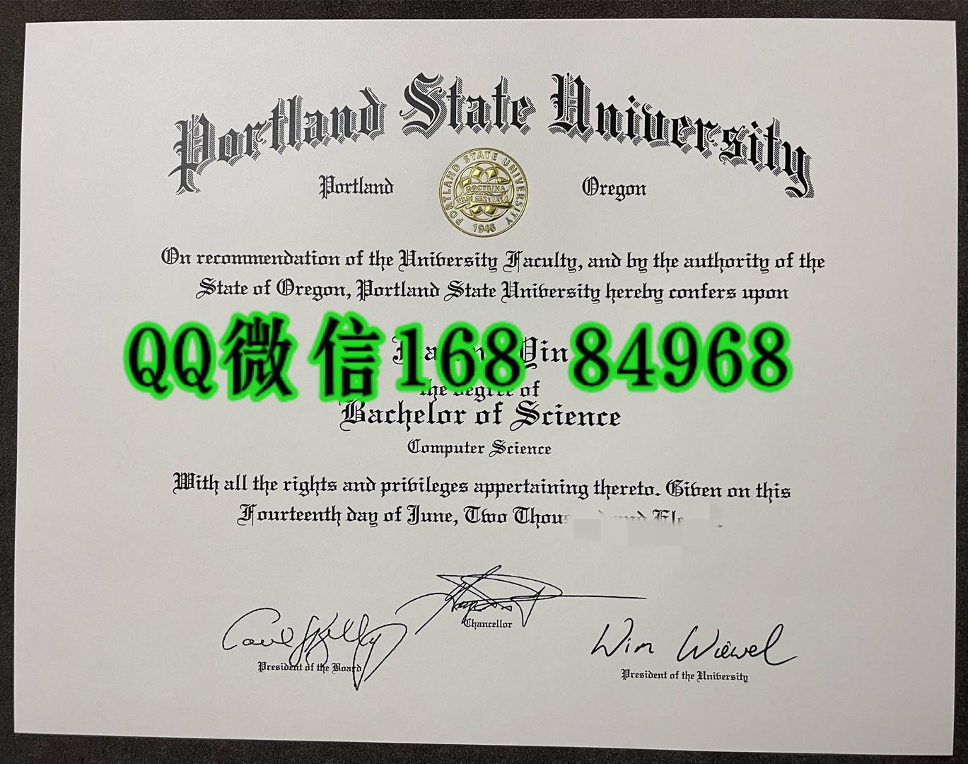美国波特兰州立大学毕业证学位证，Portland State University diploma degree