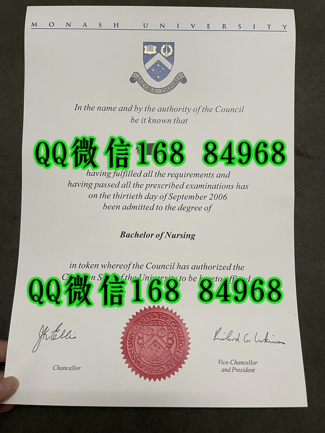 2006年澳洲莫纳什大学毕业证学位证，Monash University diploma degree