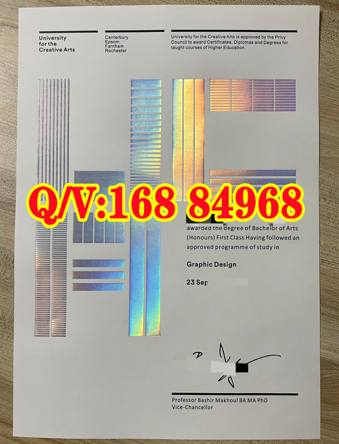 英国UCA创意艺术大学本科毕业证工艺University for the Creative Arts BA (Honours) Graphic Design First‑Class Certificate